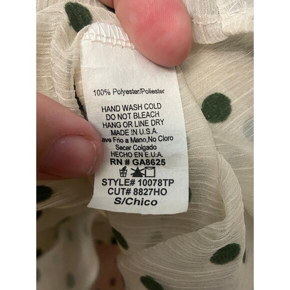 Renee C women’s sheer blouse with button up front and tie size small - Picture 4 of 9